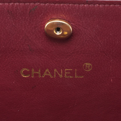 CHANEL Lambskin Matelasse Coco Mark Square W Chain Shoulder Black Gold-Tone Hardware, Pre-Owned