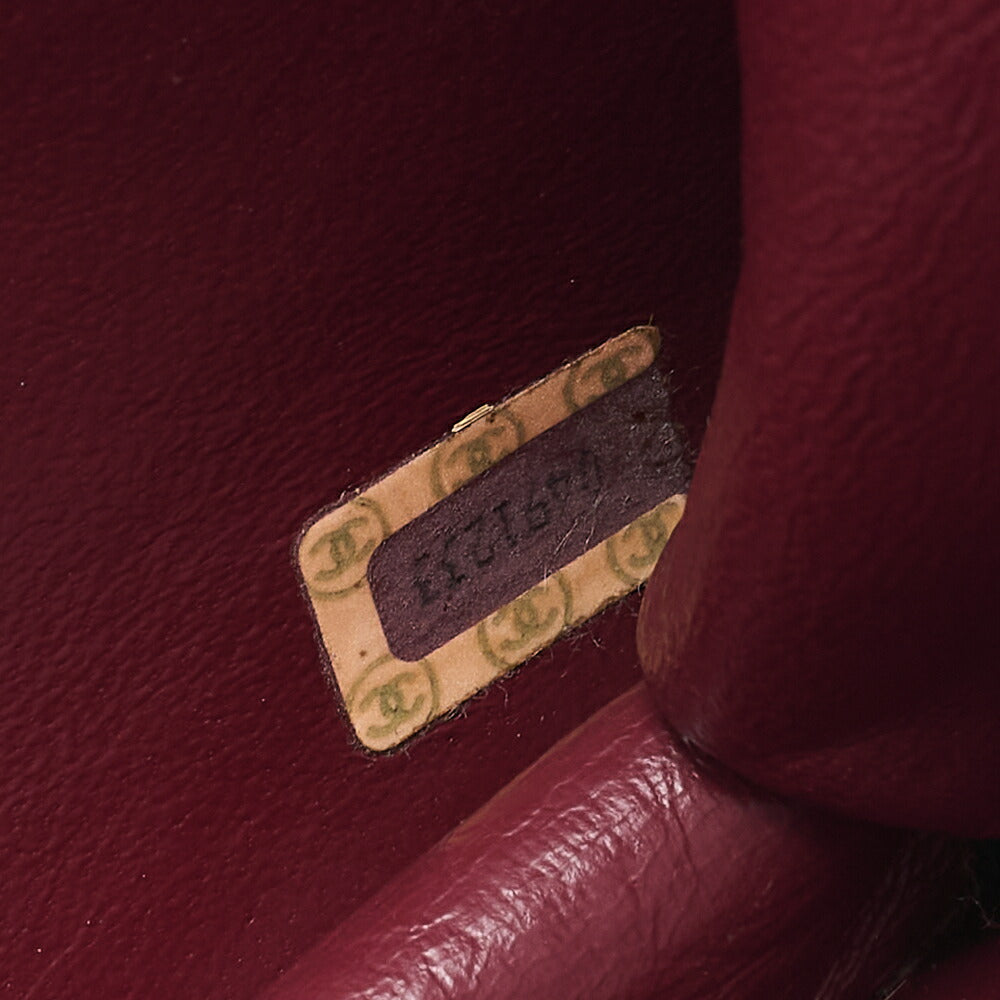 CHANEL Lambskin Matelasse Coco Mark Square W Chain Shoulder Black Gold-Tone Hardware, Pre-Owned