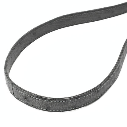 HERMES Hermes Reedy V-Flap Ostrich Shoulder Bag Gray Gold-Tone Hardware, Pre-Owned