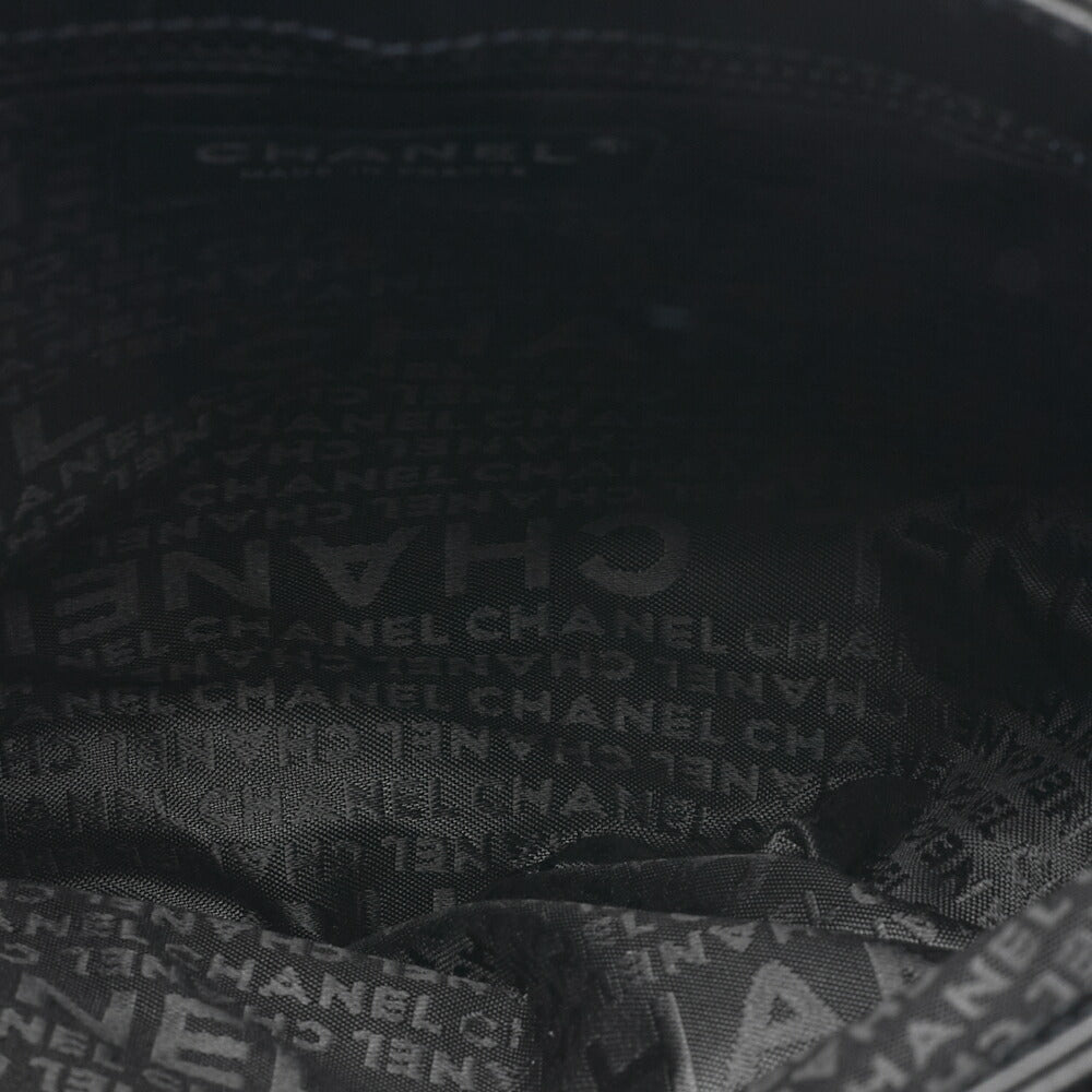 CHANEL Lambskin Chocolate Bar 2.55 Lock Round One Shoulder Black Silver-Tone Hardware, Pre-Owned