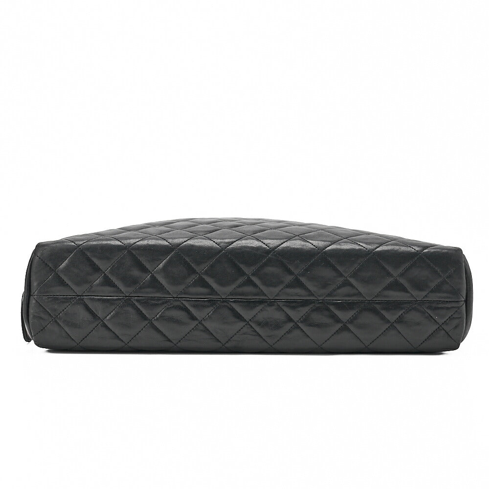 CHANEL Matlassse with Pull Charm Double Chain Shoulder Bag Lambskin Black Gold-Tone Hardware, Pre-Owned