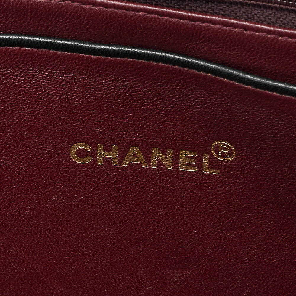 CHANEL Matlassse with Pull Charm Double Chain Shoulder Bag Lambskin Black Gold-Tone Hardware, Pre-Owned