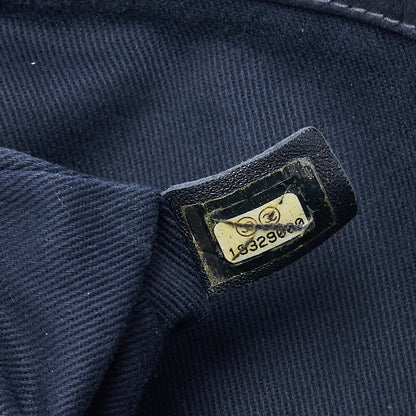 CHANEL Chanel Coated Leather Matlassse Single Flap Shoulder Navy Silver-Tone Hardware, Pre-Owned