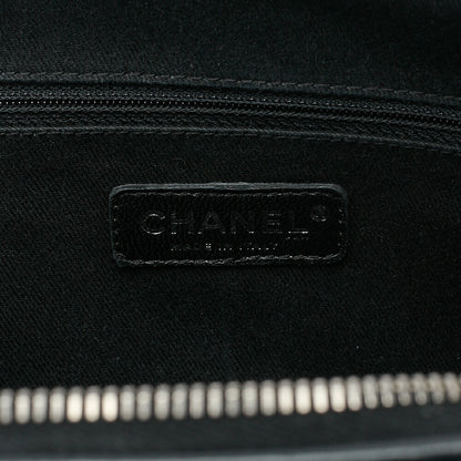 CHANEL Calf Wild Stitch Matelasse Coco Charm Hand Tote Bag Black Silver-Tone Hardware, Pre-Owned