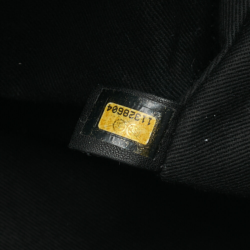 CHANEL Calf Wild Stitch Matelasse Coco Charm Hand Tote Bag Black Silver-Tone Hardware, Pre-Owned