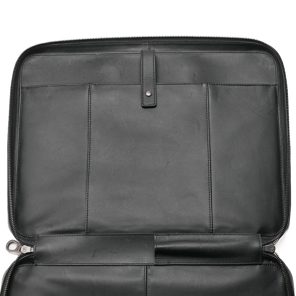 BOTTEGA VENETA Bottega Lambskin Intrecciato Business 2-Way Handbag Black Black-Tone Hardware, Pre-Owned