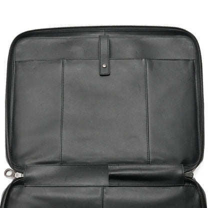 BOTTEGA VENETA Bottega Lambskin Intrecciato Business 2-Way Handbag Black Black-Tone Hardware, Pre-Owned