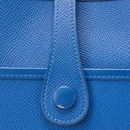 HERMES Evelyn PM 3 Trois Shoulder Bag Epson Blue Silver-Tone Hardware, Pre-Owned