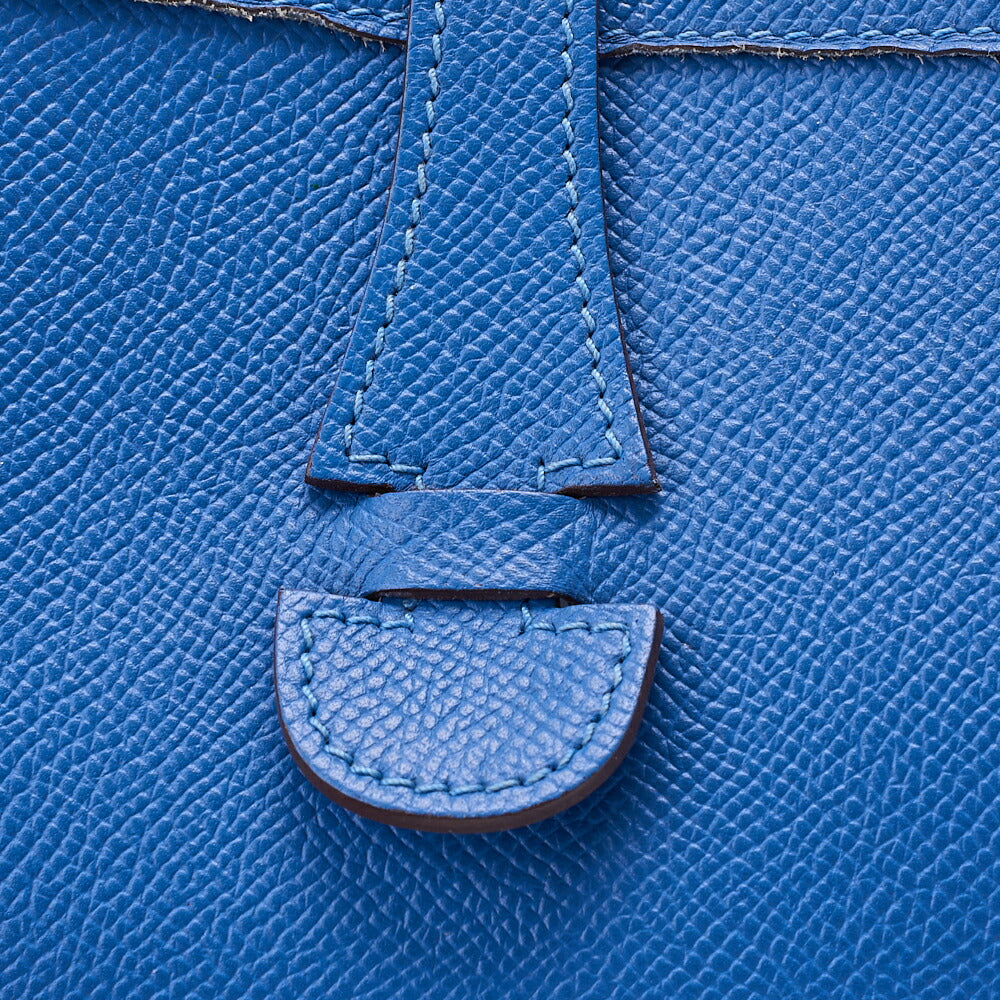 HERMES Evelyn PM 3 Trois Shoulder Bag Epson Blue Silver-Tone Hardware, Pre-Owned