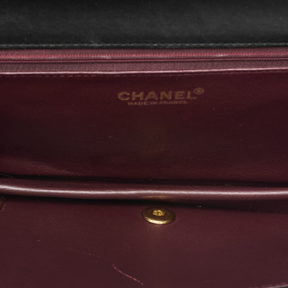 CHANEL Lambskin Matrass? Full Flap 23cm Turnlock Chain Shoulder Black Gold-Tone Hardware, Pre-Owned