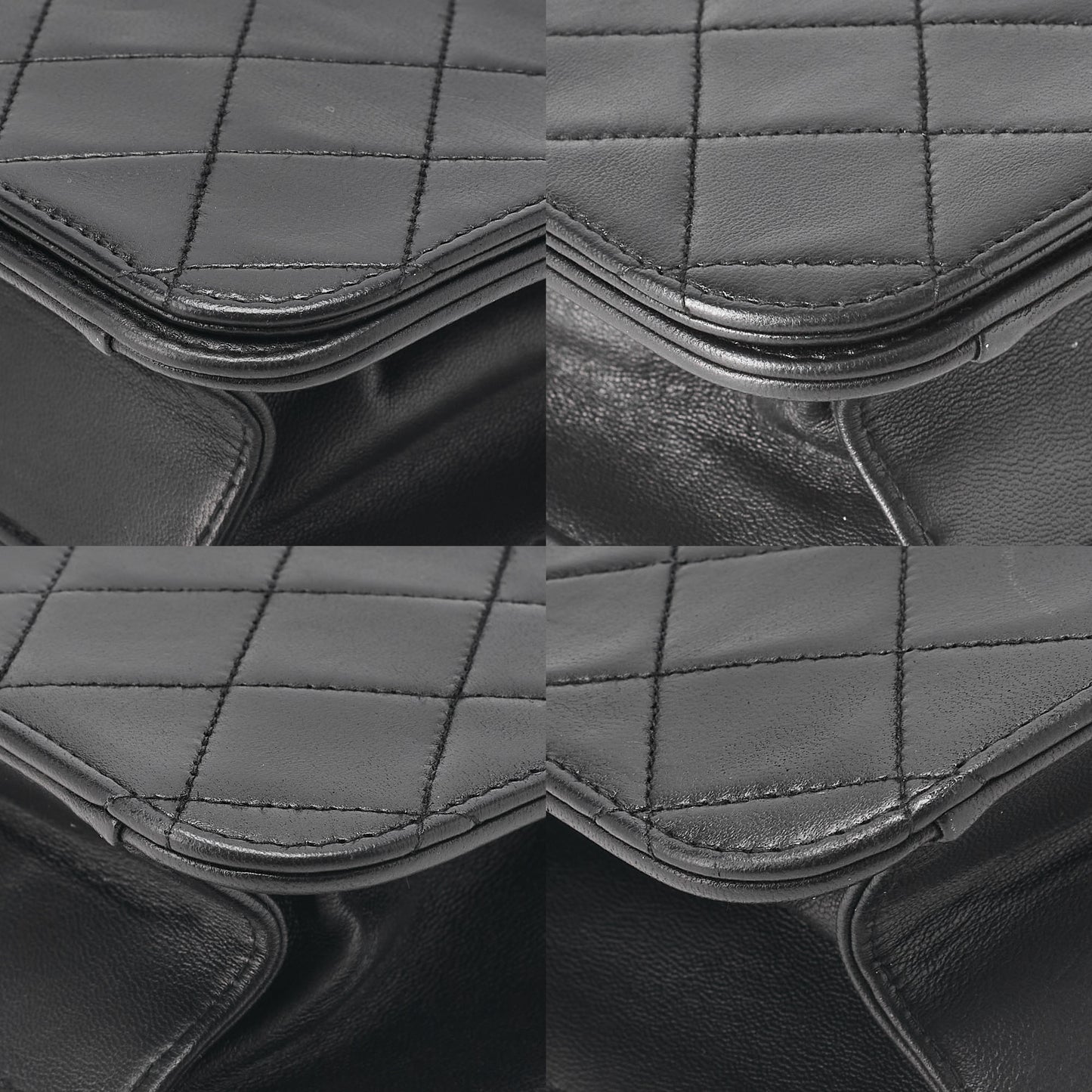 CHANEL Lambskin Matrass? Full Flap 23cm Turnlock Chain Shoulder Black Gold-Tone Hardware, Pre-Owned