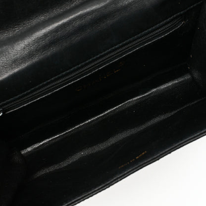 CHANEL Biju Handle Handbag Single Mini Matelasse Lambskin Black Gold -Tone Hardware, Pre-Owned