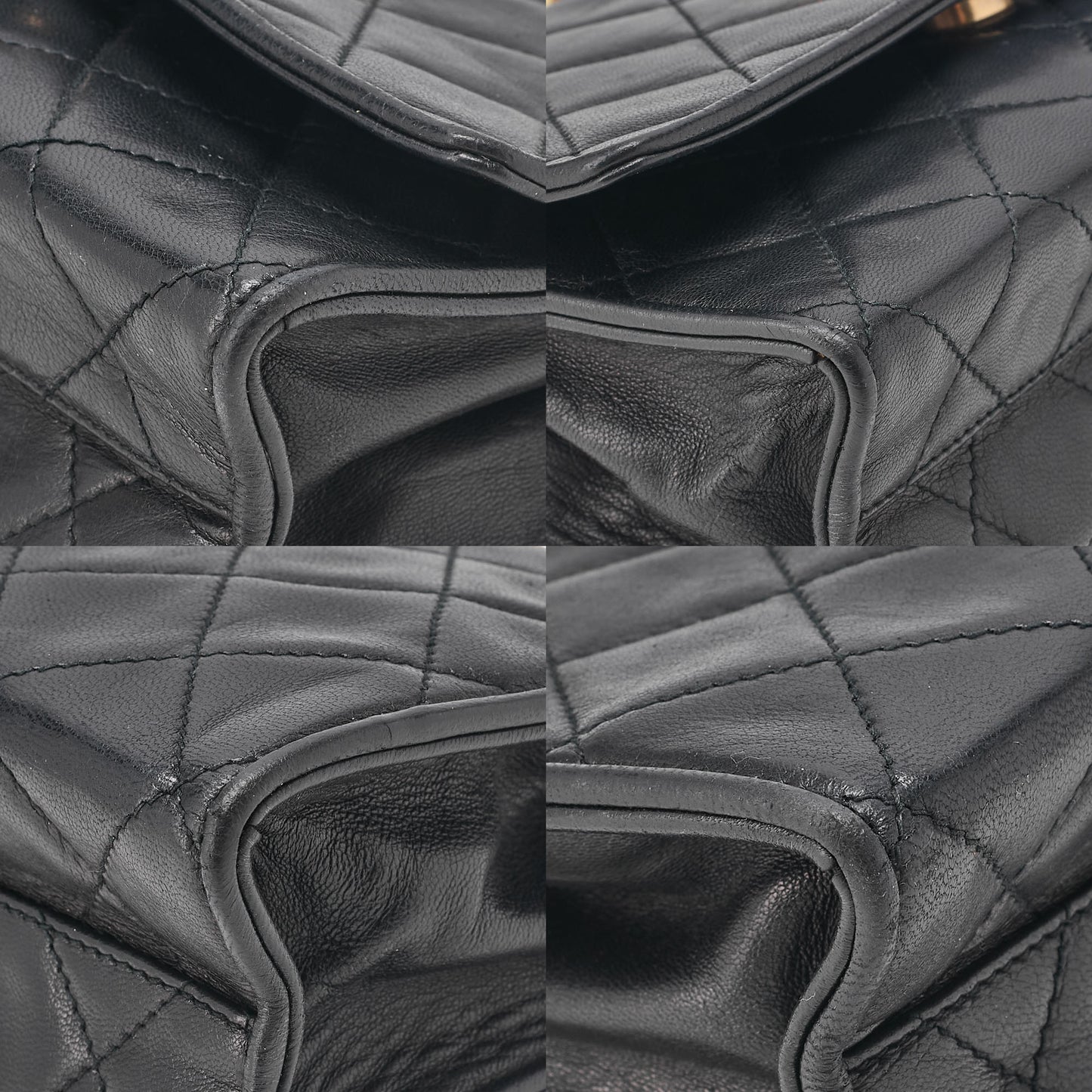 CHANEL Biju Handle Handbag Single Mini Matelasse Lambskin Black Gold -Tone Hardware, Pre-Owned