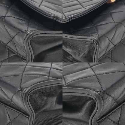 CHANEL Biju Handle Handbag Single Mini Matelasse Lambskin Black Gold -Tone Hardware, Pre-Owned