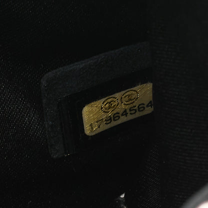 CHANEL Lambskin Mini Matelasse Single Chain Shoulder Bicolor Beige x Black Silver-Tone Hardware, Pre-Owned