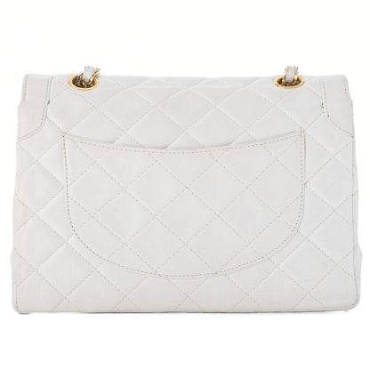 CHANEL Lambskin Matelasse 22cm Paris Limited Shoulder Bag White Gold -Tone Hardware, Pre-Owned