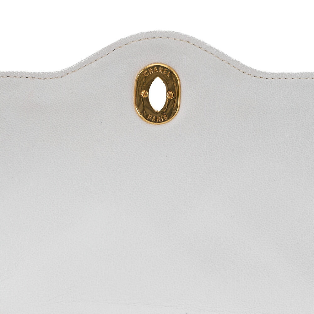 CHANEL Lambskin Matelasse 22cm Paris Limited Shoulder Bag White Gold -Tone Hardware, Pre-Owned