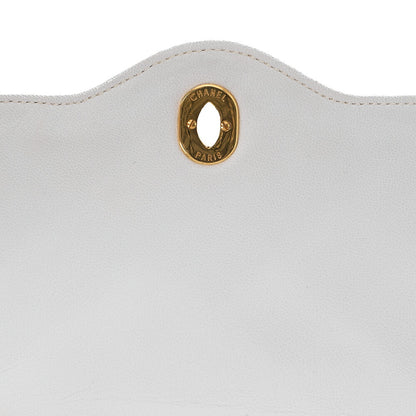 CHANEL Lambskin Matelasse 22cm Paris Limited Shoulder Bag White Gold -Tone Hardware, Pre-Owned