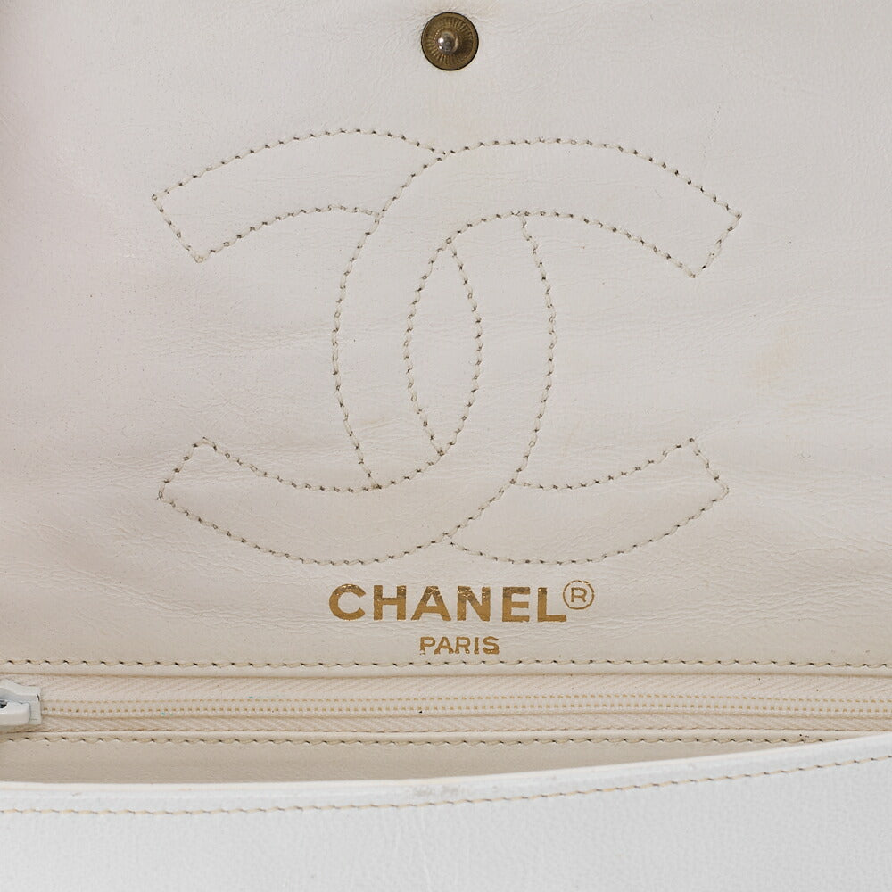 CHANEL Lambskin Matelasse 22cm Paris Limited Shoulder Bag White Gold -Tone Hardware, Pre-Owned