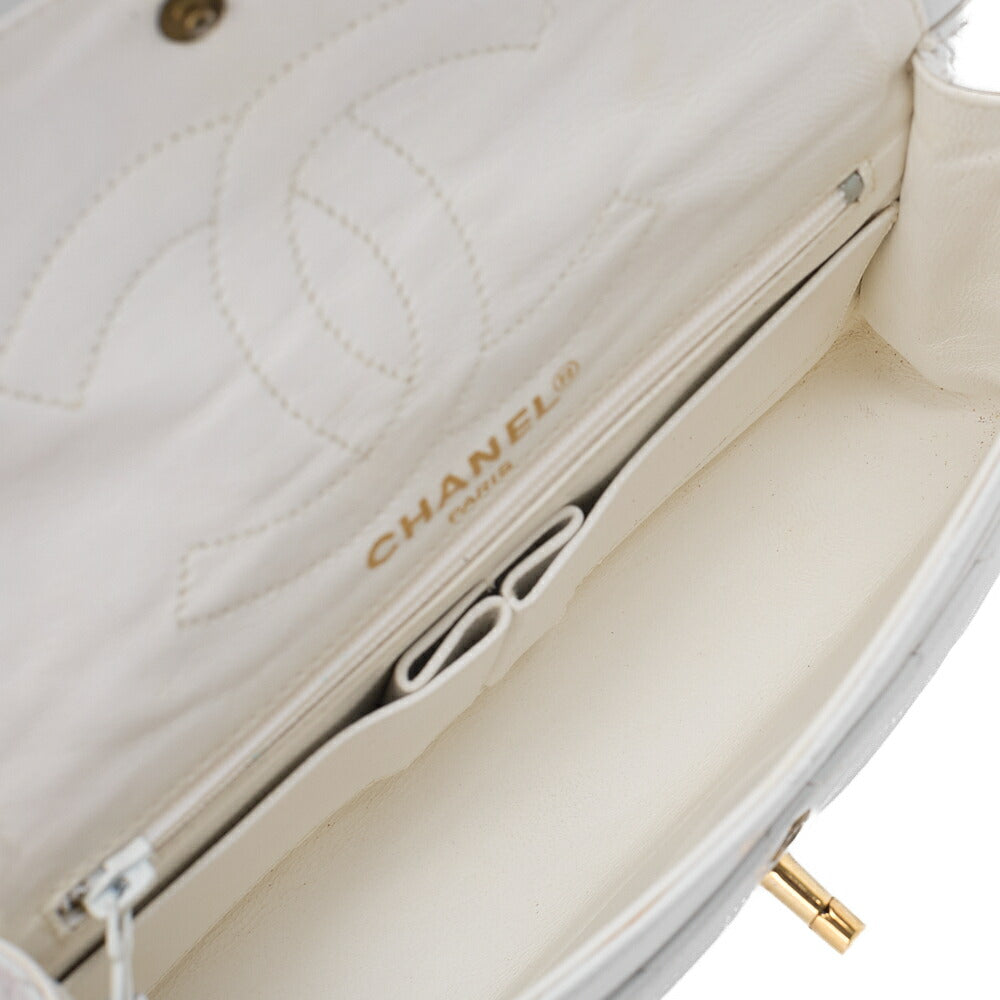 CHANEL Lambskin Matelasse 22cm Paris Limited Shoulder Bag White Gold -Tone Hardware, Pre-Owned