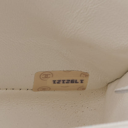 CHANEL Lambskin Matelasse 22cm Paris Limited Shoulder Bag White Gold -Tone Hardware, Pre-Owned