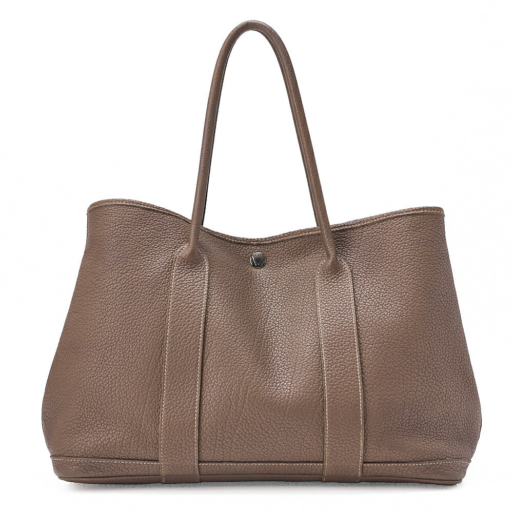 HERMES Garden Party PM Handbag Negonda Etoup Silver-Tone Hardware, Pre-Owned