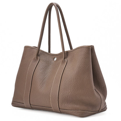 HERMES Garden Party PM Handbag Negonda Etoup Silver-Tone Hardware, Pre-Owned