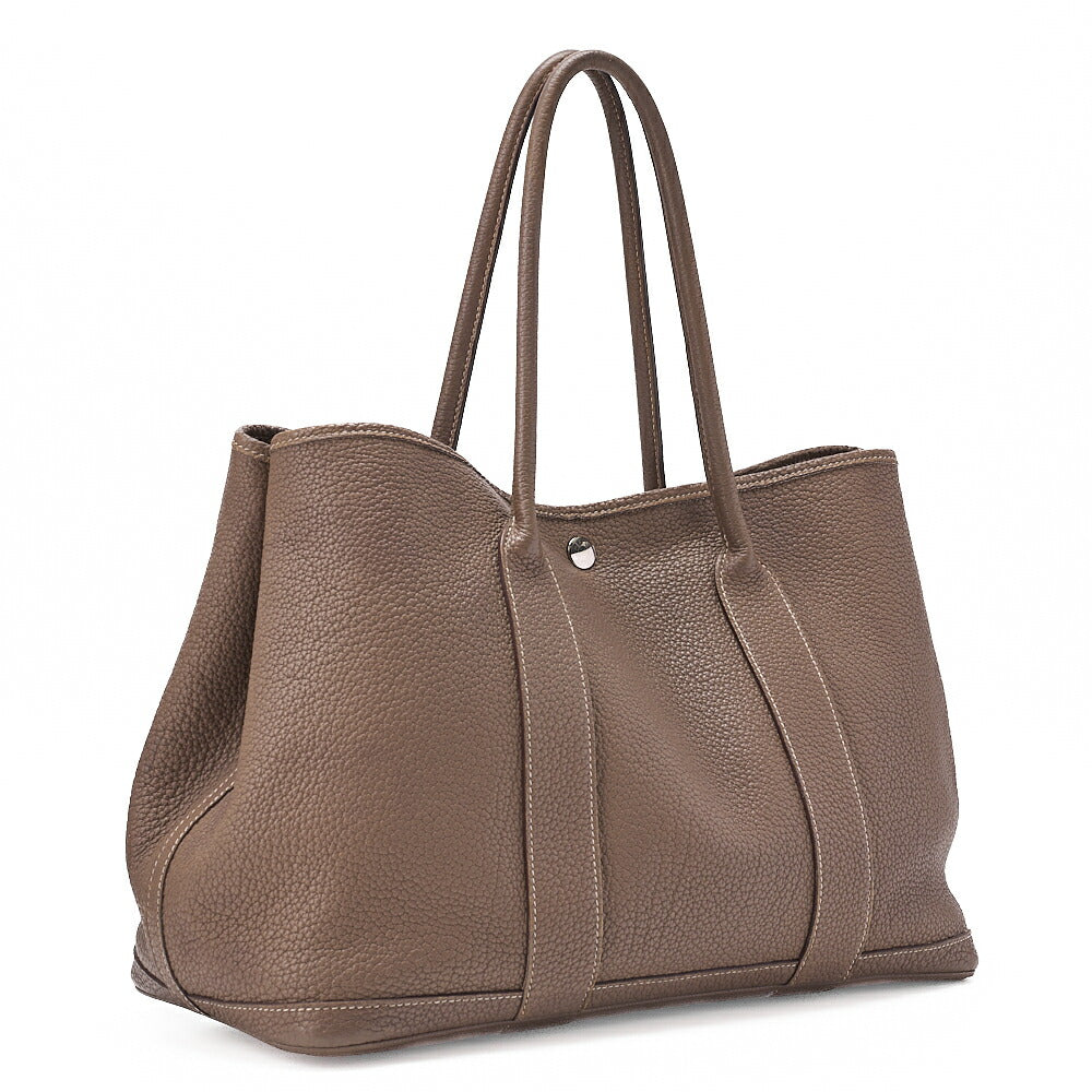 HERMES Garden Party PM Handbag Negonda Etoup Silver-Tone Hardware, Pre-Owned