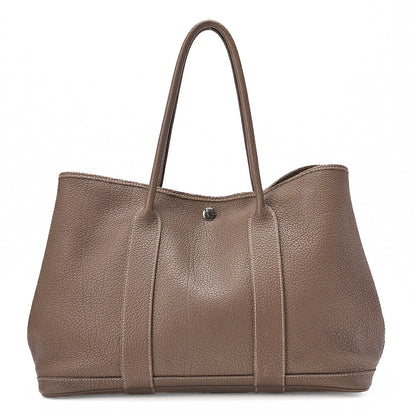 HERMES Garden Party PM Handbag Negonda Etoup Silver-Tone Hardware, Pre-Owned