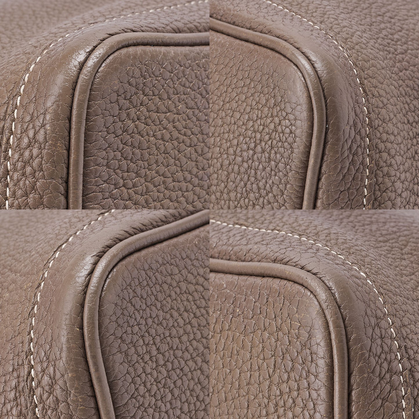 HERMES Garden Party PM Handbag Negonda Etoup Silver-Tone Hardware, Pre-Owned