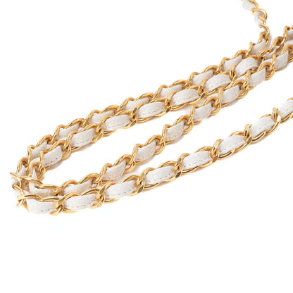 CHANEL Chain Shoulder Bag Mademoiselle Single Caviar Skin Shoulder Bag White Gold -Tone Hardware, Pre-Owned