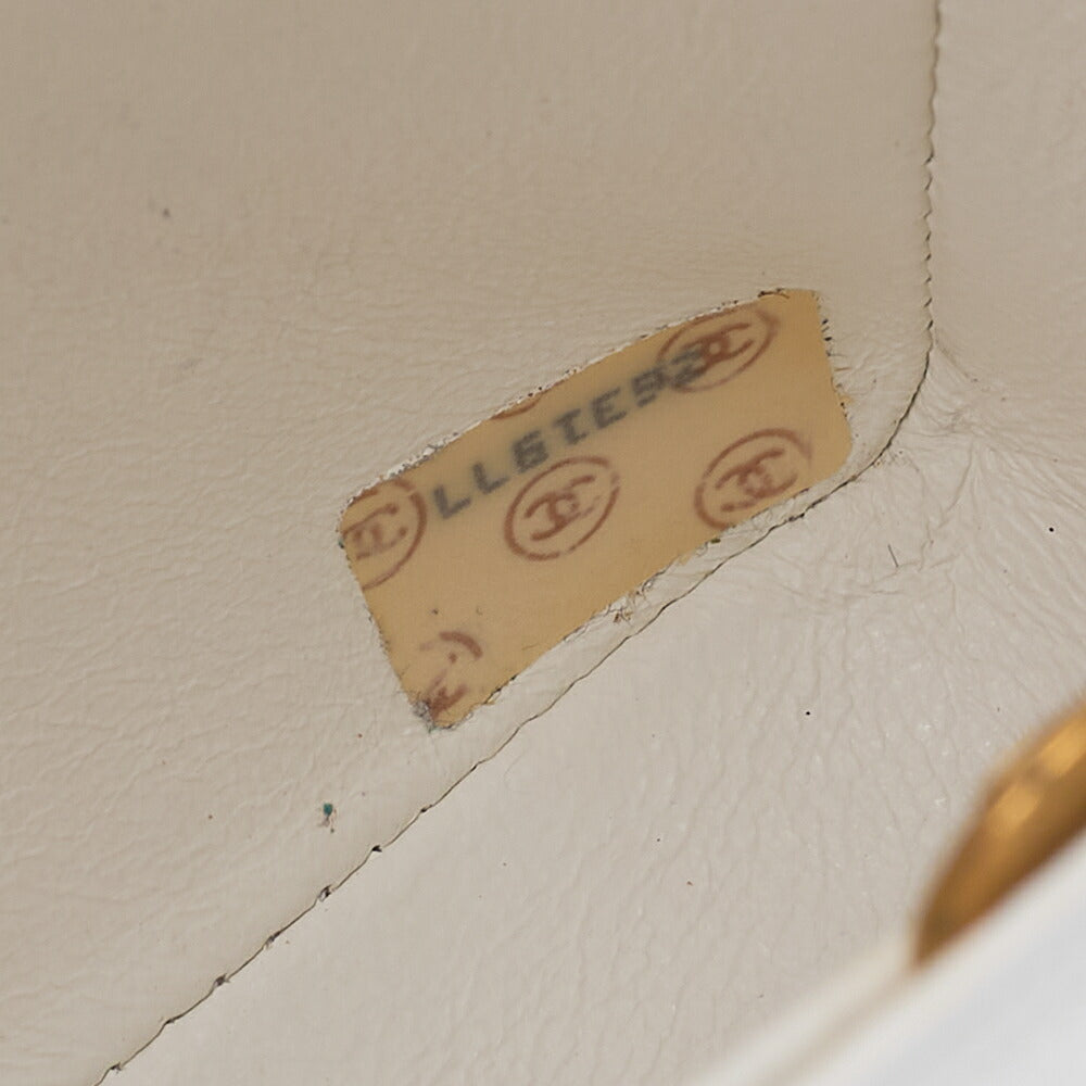 CHANEL Chain Shoulder Bag Mademoiselle Single Caviar Skin Shoulder Bag White Gold -Tone Hardware, Pre-Owned