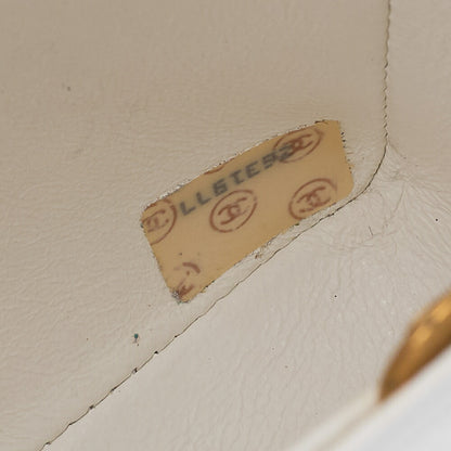 CHANEL Chain Shoulder Bag Mademoiselle Single Caviar Skin Shoulder Bag White Gold -Tone Hardware, Pre-Owned