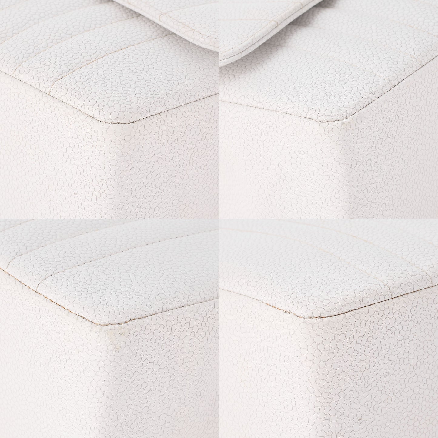 CHANEL Chain Shoulder Bag Mademoiselle Single Caviar Skin Shoulder Bag White Gold -Tone Hardware, Pre-Owned