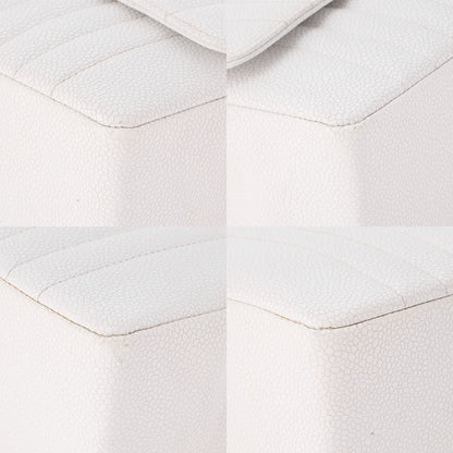 CHANEL Chain Shoulder Bag Mademoiselle Single Caviar Skin Shoulder Bag White Gold -Tone Hardware, Pre-Owned