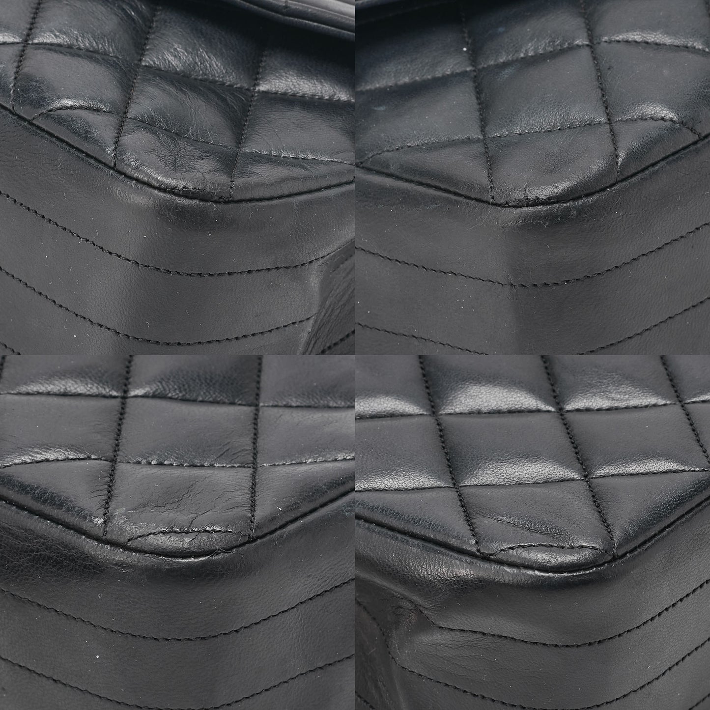 CHANEL Chain Shoulder Bag Matelasse Round Flap Lambskin Black Gold-Tone Hardware, Pre-Owned