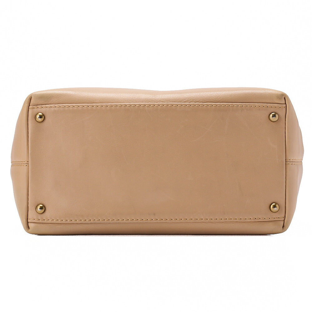 CHANEL Cocomark Turnlock 2way Chain Shoulder Bag Lambskin Beige Gold-Tone Hardware, Pre-Owned