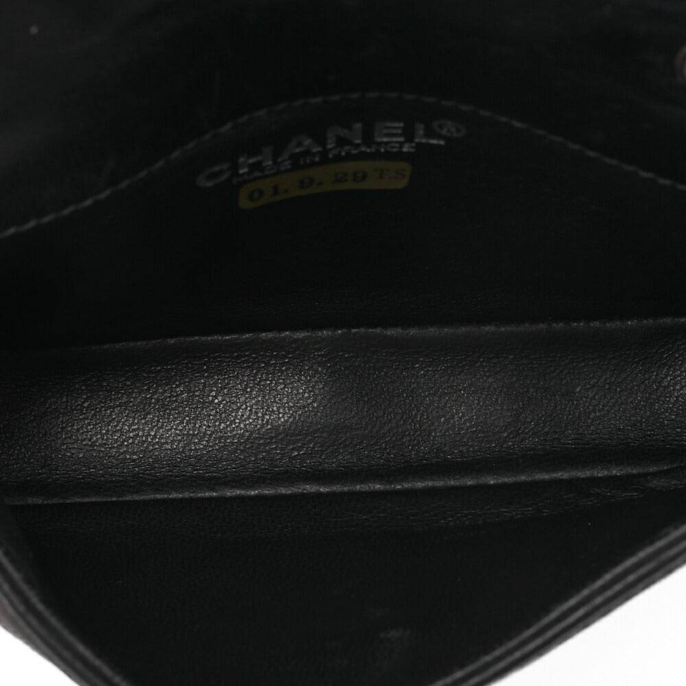 CHANEL シャネル チョコバー 2.55 ターンロック ラインストーン ココマーク チェーンショルダー ラムスキン ブラック シルバー金具, 中古