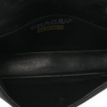 CHANEL シャネル チョコバー 2.55 ターンロック ラインストーン ココマーク チェーンショルダー ラムスキン ブラック シルバー金具, 中古