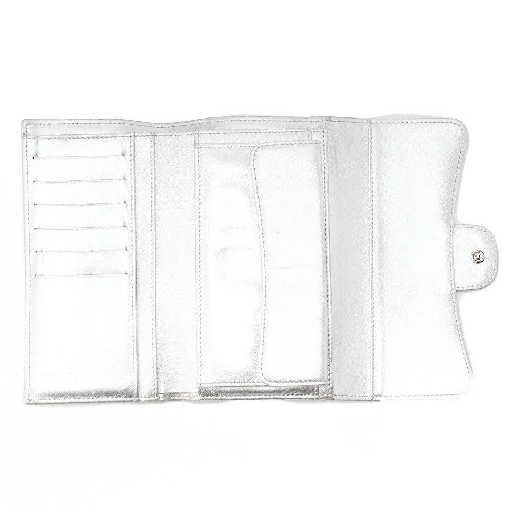 CHANEL Matelasse Bi-Fold Long Wallet Lambskin Silver -Tone Hardware, Pre-Owned