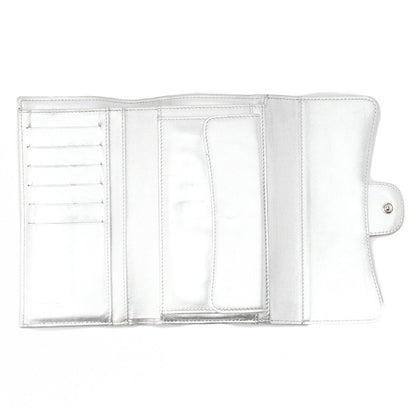 CHANEL Matelasse Bi-Fold Long Wallet Lambskin Silver -Tone Hardware, Pre-Owned