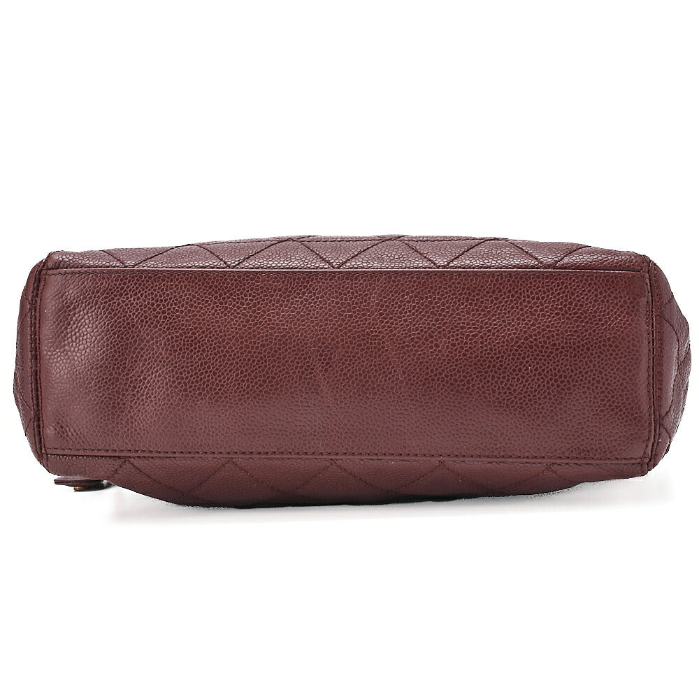 CHANEL Matelasse Outside Flap Tote Bag Caviar Skin Brown Gold-Tone Hardware, Pre-Owned