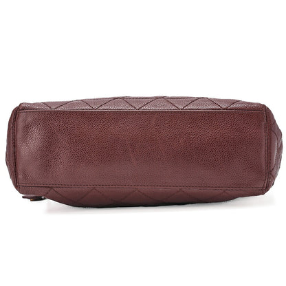 CHANEL Matelasse Outside Flap Tote Bag Caviar Skin Brown Gold-Tone Hardware, Pre-Owned