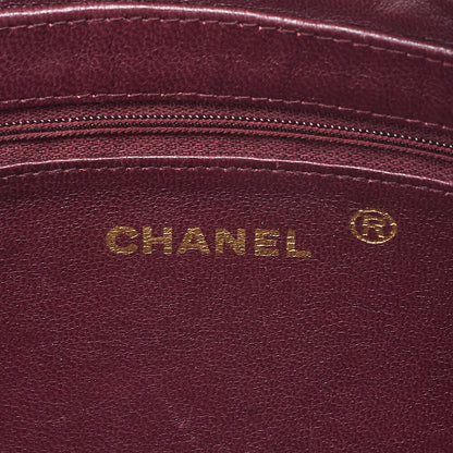 CHANEL Matelasse with Pull Charm Round Double Chain Shoulder Bag Lambskin Black Gold -Tone Hardware, Pre-Owned