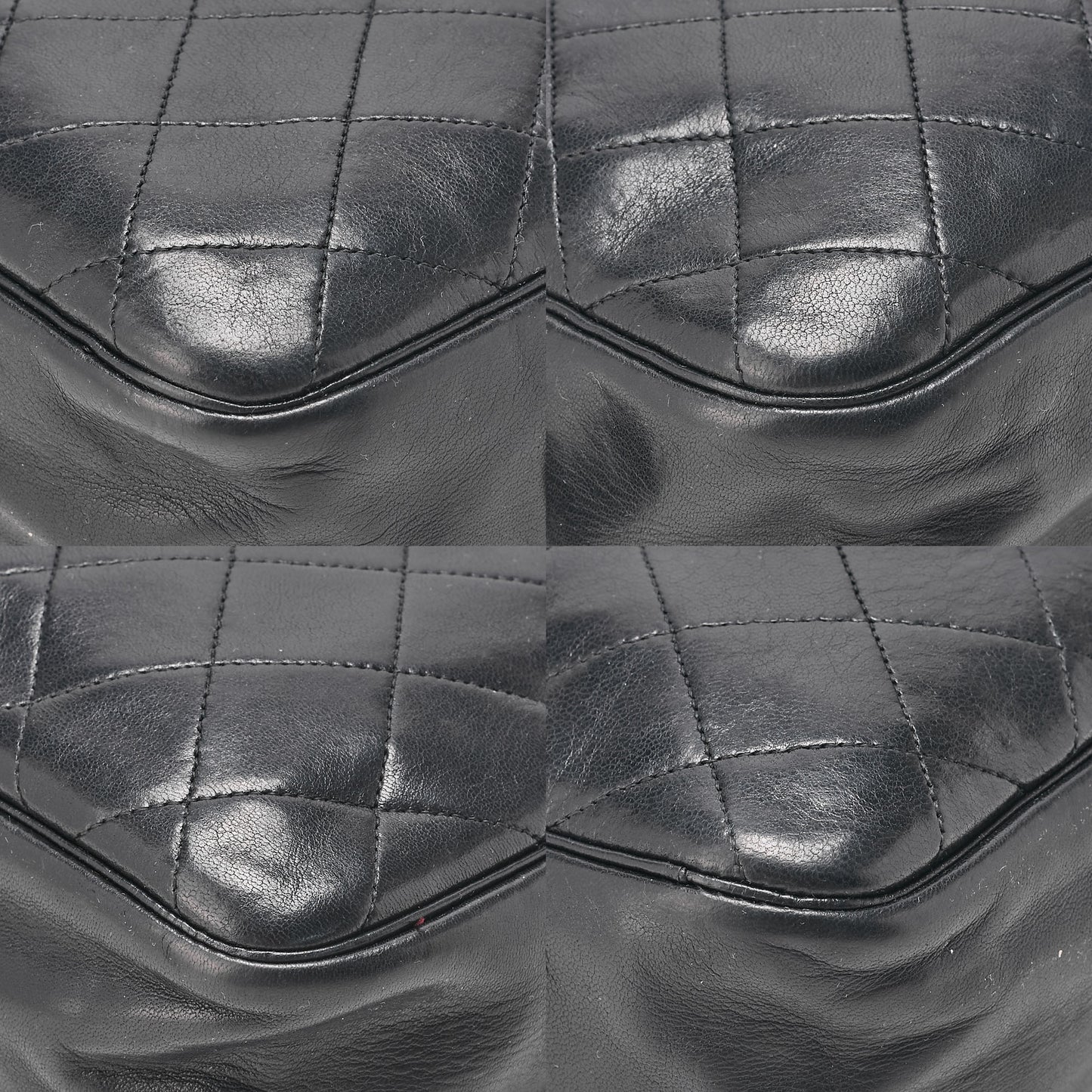 CHANEL Matelasse with Pull Charm Round Double Chain Shoulder Bag Lambskin Black Gold -Tone Hardware, Pre-Owned