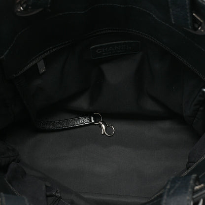 CHANEL Tote Bag Coated Canvas Paris Ritz PM Coco Charm Black Silver-Tone Hardware, Pre-Owned