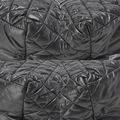 CHANEL Shoulder Bag Tote Bag Nylon Black Silver -Tone Hardware, Pre-Owned