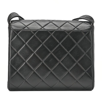 シャネル ラムスキン マトラッセ ココマーク 黒 ワンショルダー ブラック ゴールド金具, 中古品