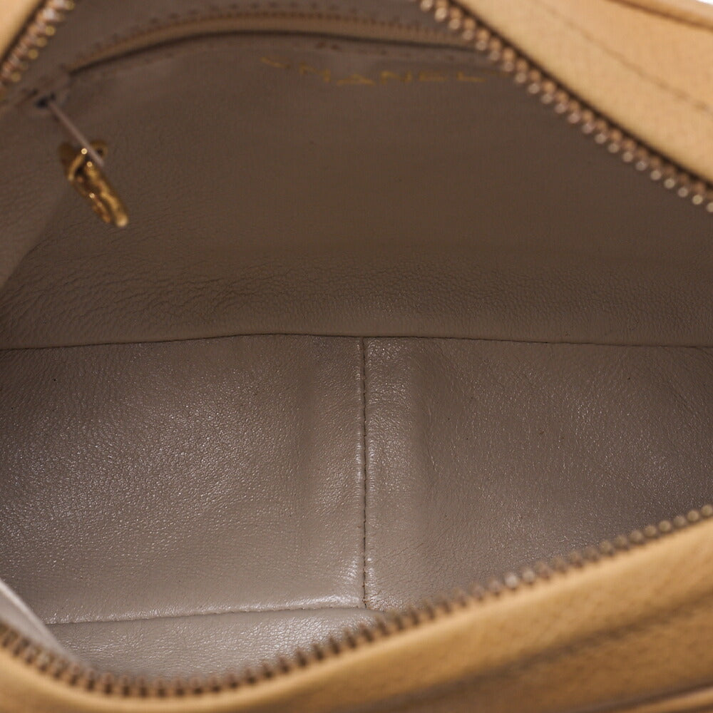 CHANEL Matelasse  Turnlock Chain Shoulder Logo Charm Caviarski Beige Gold-Tone Hardware, Pre-Owned