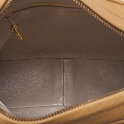 CHANEL Matelasse  Turnlock Chain Shoulder Logo Charm Caviarski Beige Gold-Tone Hardware, Pre-Owned